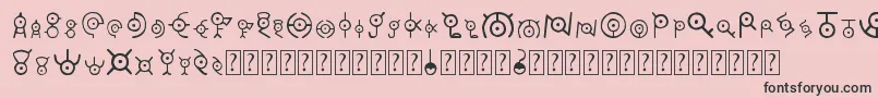 フォントUnown – ピンクの背景に黒い文字