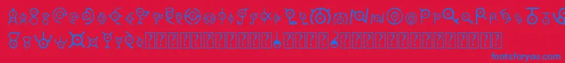 Unown Font – Blue Fonts on Red Background