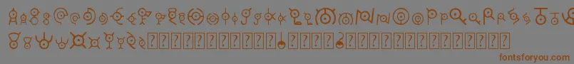 Unown Font – Brown Fonts on Gray Background