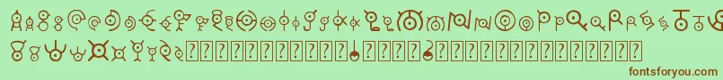 Unown Font – Brown Fonts on Green Background