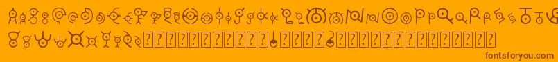 Unown Font – Brown Fonts on Orange Background