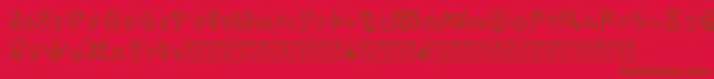 Czcionka Unown – brązowe czcionki na czerwonym tle