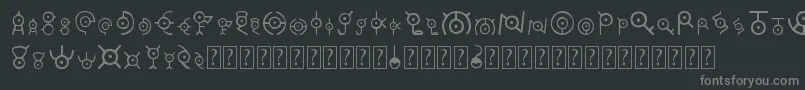 Unown Font – Gray Fonts on Black Background