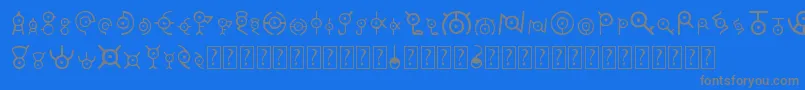 Unown Font – Gray Fonts on Blue Background