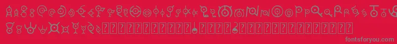 Unown Font – Gray Fonts on Red Background