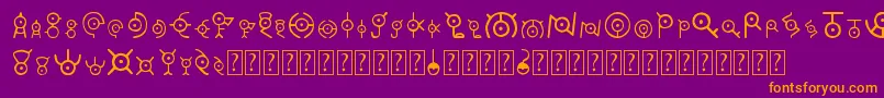 Unown Font – Orange Fonts on Purple Background