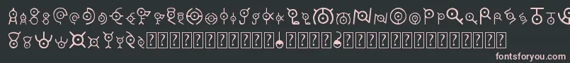 Шрифт Unown – розовые шрифты на чёрном фоне