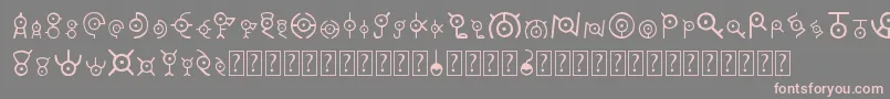 Unown-fontti – vaaleanpunaiset fontit harmaalla taustalla