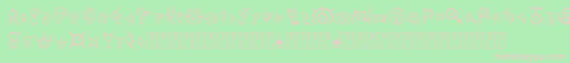 Unown Font – Pink Fonts on Green Background