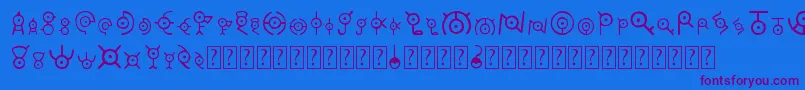 More about Unown Font Unown Font – Purple Fonts on Blue Background