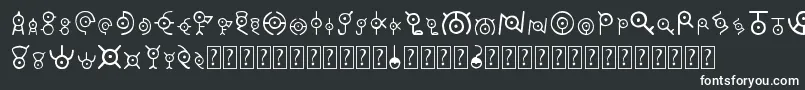 Unown Font – White Fonts on Black Background
