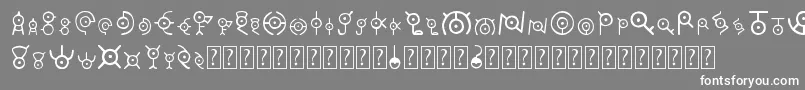 Unown Font – White Fonts on Gray Background