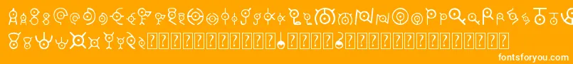 Unown Font – White Fonts on Orange Background