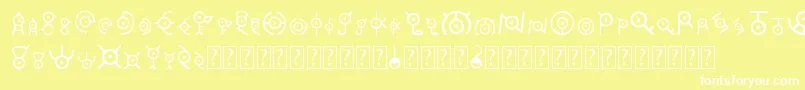 Unown Font – White Fonts on Yellow Background