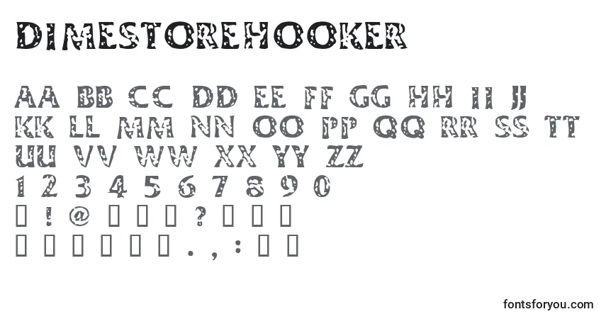 Schriftart DimestoreHooker – Alphabet, Zahlen, spezielle Symbole