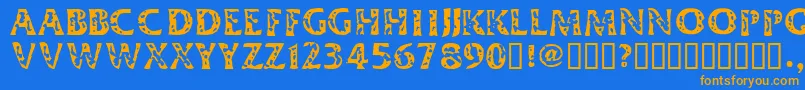 DimestoreHooker Font – Orange Fonts on Blue Background