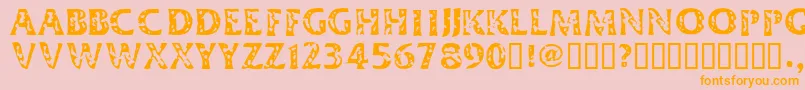 DimestoreHooker-Schriftart – Orangefarbene Schriften auf rosa Hintergrund