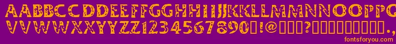 DimestoreHooker Font – Orange Fonts on Purple Background