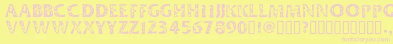 DimestoreHooker Font – Pink Fonts on Yellow Background