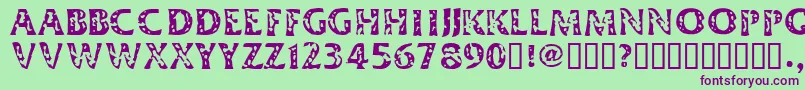 DimestoreHooker Font – Purple Fonts on Green Background