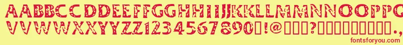 DimestoreHooker Font – Red Fonts on Yellow Background