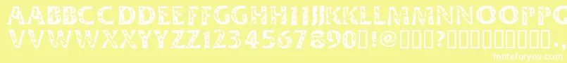 DimestoreHooker Font – White Fonts on Yellow Background