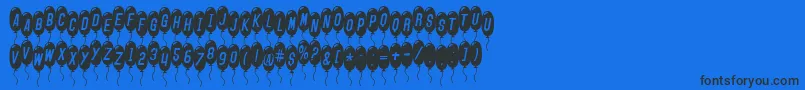 Шрифт SfBalloonsThinItalic – чёрные шрифты на синем фоне