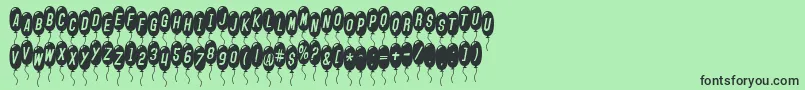 fuente SfBalloonsThinItalic – Fuentes Negras Sobre Fondo Verde