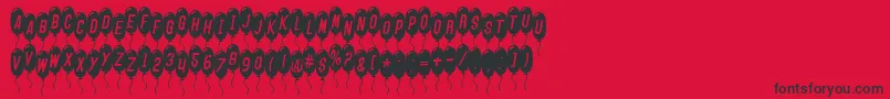 SfBalloonsThinItalic Font – Black Fonts on Red Background