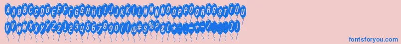 Шрифт SfBalloonsThinItalic – синие шрифты на розовом фоне