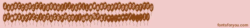 Fonte SfBalloonsThinItalic – fontes marrons em um fundo rosa