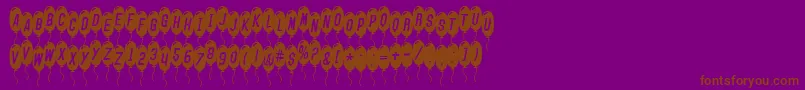 SfBalloonsThinItalic Font – Brown Fonts on Purple Background