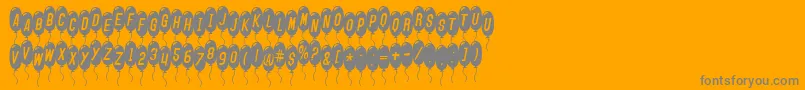 Czcionka SfBalloonsThinItalic – szare czcionki na pomarańczowym tle