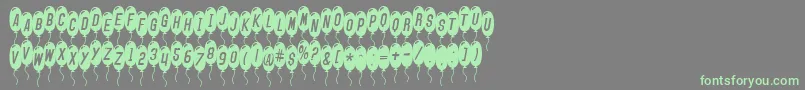 SfBalloonsThinItalic Font – Green Fonts on Gray Background