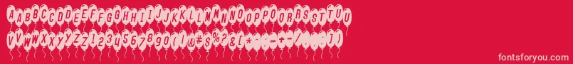 SfBalloonsThinItalic-Schriftart – Rosa Schriften auf rotem Hintergrund