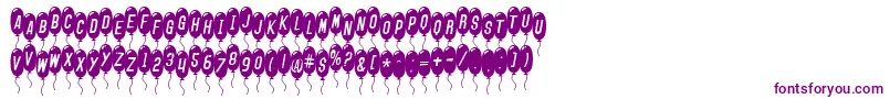 Czcionka SfBalloonsThinItalic – fioletowe czcionki