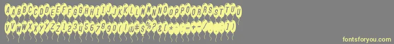 SfBalloonsThinItalic Font – Yellow Fonts on Gray Background