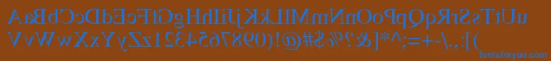 Saiba mais sobre a fonte TempsMirrorMedium Fonte TempsMirrorMedium – fontes azuis em um fundo marrom
