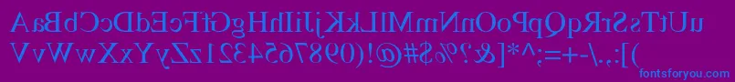 TempsMirrorMedium Font – Blue Fonts on Purple Background