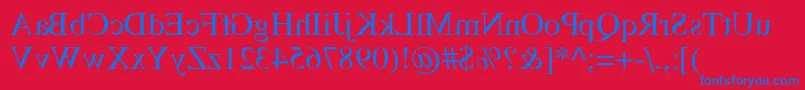 TempsMirrorMedium-fontti – siniset fontit punaisella taustalla