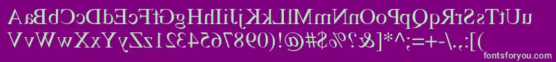 フォントTempsMirrorMedium – 紫の背景に緑のフォント