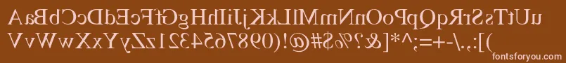 フォントTempsMirrorMedium – 茶色の背景にピンクのフォント