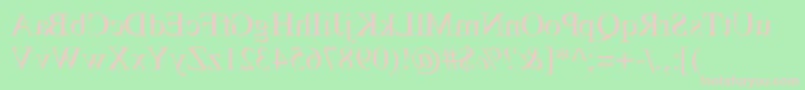 Fonte TempsMirrorMedium – fontes rosa em um fundo verde