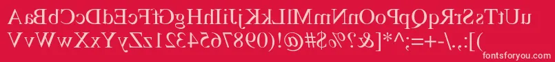 フォントTempsMirrorMedium – 赤い背景にピンクのフォント