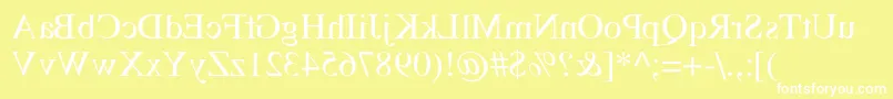 フォントTempsMirrorMedium – 黄色い背景に白い文字