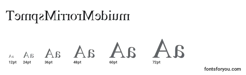 Размеры шрифта TempsMirrorMedium