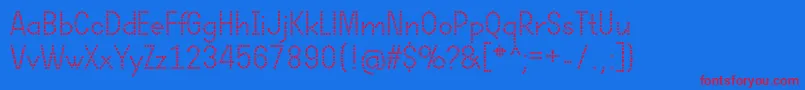 DotcirfulRegular-Schriftart – Rote Schriften auf blauem Hintergrund