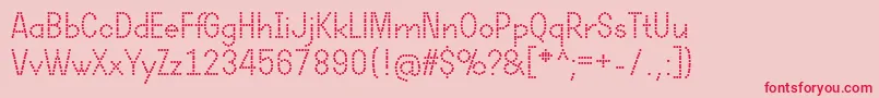 DotcirfulRegular-Schriftart – Rote Schriften auf rosa Hintergrund