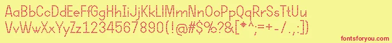 DotcirfulRegular Font – Red Fonts on Yellow Background