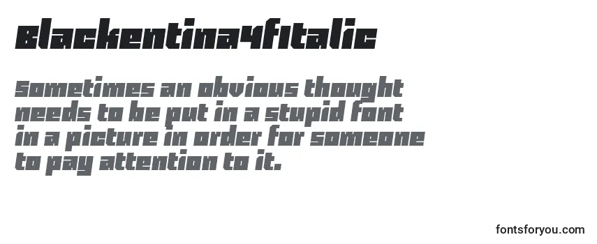 Review of the Blackentina4fItalic Font
